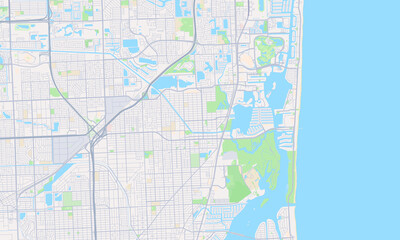 Naklejka premium North Miami Beach Florida map