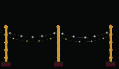 Festive String Lights Vector Illustration