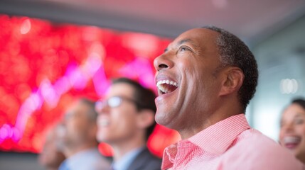 Fototapeta premium People laughing and enjoying a presentation at a conference setting