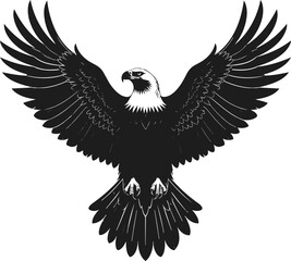 Obraz premium Eagle Silhouette Vector Illustration Black and White