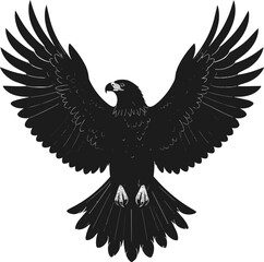 Obraz premium Eagle Silhouette Vector Illustration Black and White