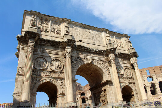 carving on Arch of Constantine August 2024 relief sculpture