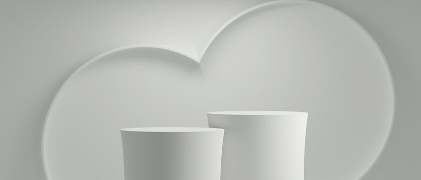 3d minimal background. 3d podium white background for product display, presentation. 3d rendering illustration.
