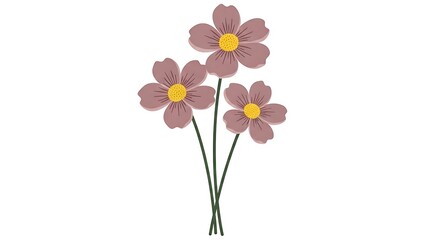 Delicate Wildflowers Floral Arrangement Isolated