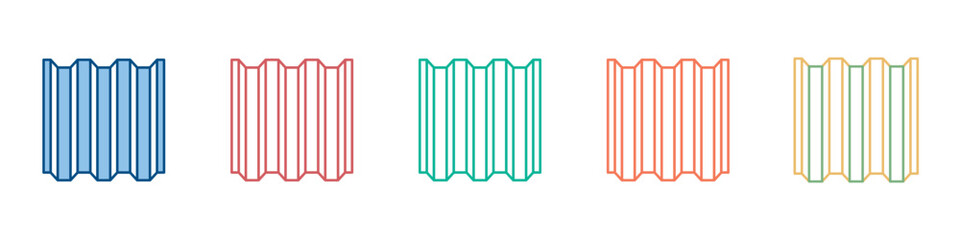 Sheet Metal Icon Set Multiple Style Collection