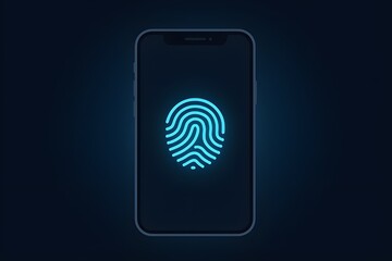 Smartphone Biometric Fingerprint Security Concept Illustration