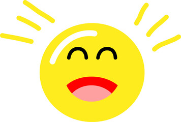 Fototapeta premium Cute Yellow Sun Character