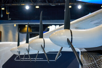 Close-up of an advanced large drone