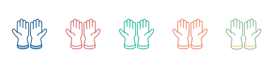 Obraz premium Safety Gloves Icon Set Multiple Style Collection