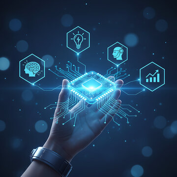 Artificial intelligence AI assistant concept featuring agentic AI understands voice, analyzes images, autonomously completes complex AI tasks.Artificial, Next generation of smart AI technology. Corpus