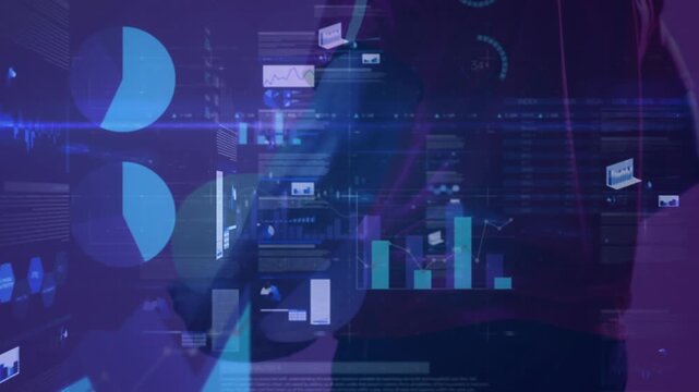 Animation of statistics and data processing over basketball player