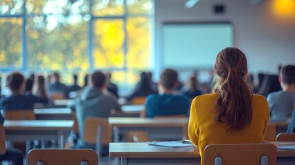 Students in classroom learning concept