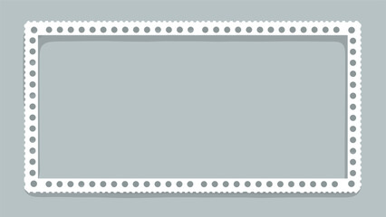 Obraz premium Modern rectangular frame with a unique perforated edge, creating a clean and minimalist border on a soft grey background.