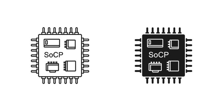 Comparison of two different sa870 integrated circuit chips with labeled pins