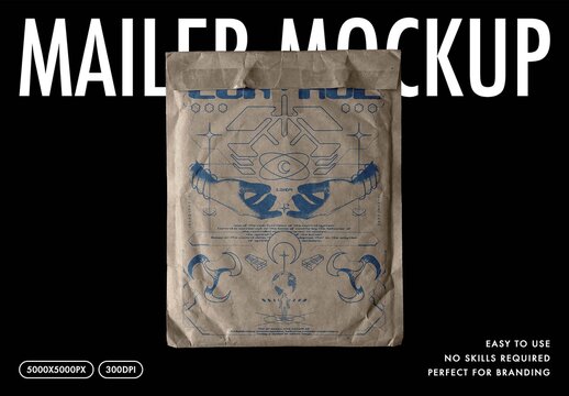 Kraft Paper Mailer Package Mockup