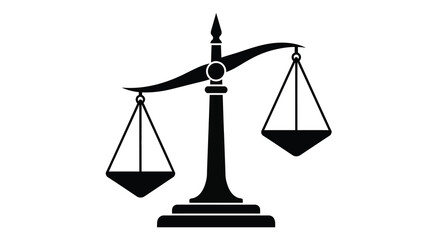 A striking black and white image of scales of justice symbolizing balance fairness and legal decision making silhouette high quality © ArtBySalea07