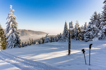 Łapsowa Polana winter ski trail, Gorce Mountains, Poland  © Snowboy