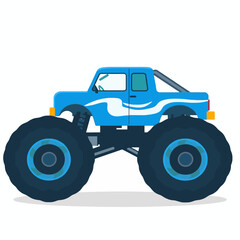 Blue Monster Truck Graphic Illustration © Jen
