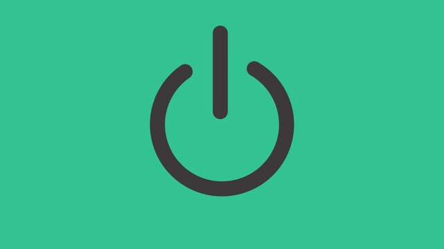 Power button icon future concept animation stop and start baton icon animation On and Off switch, power button icon in  on background....