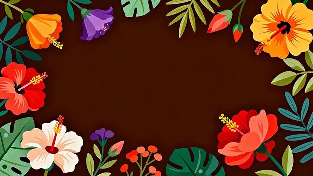 Colorful floral border design