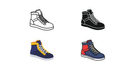 Sneaker Shoe Footwear Collection Commercial Vector