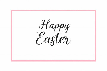 Happy Easter inscription on a white background close-up, Easter, 2026, Easter cake, panettone, eggs, rabbit, empty space for text, template, photo background, layout, banner, advertising