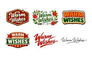 Warm wishes logos collection in various styles and designs