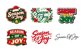 Fototapeta premium Festive season of joy designs with holiday elements and decorative text
