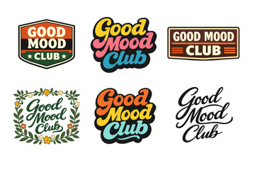 Obraz premium Good mood club logos in various vibrant designs and styles