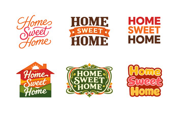 Collection of home sweet home designs in various styles and colors
