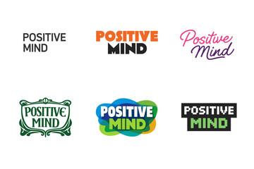 Fototapeta premium Positive mind design variations: typography and color styles