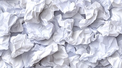 Fototapeta premium Crumpled white paper provides a blank canvas for creative ideas and layouts suitable for various design projects and presentations