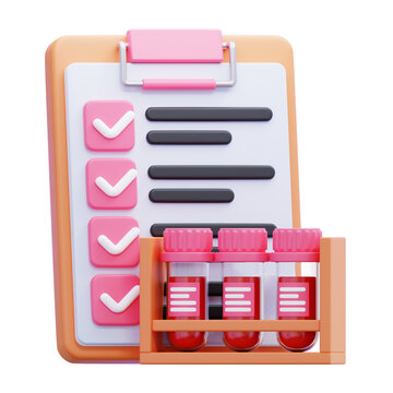 blood test report 3d icon illustration