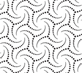 Black vector seamless pattern design with spider web and geometric circle shapes creating a decorative textile ornament illustration for wallpaper backdrop art