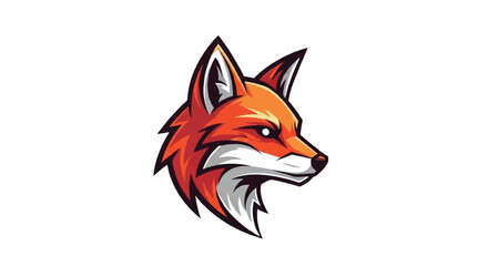 Fox logo on white background. Fox logo design. Fox logo illustration.