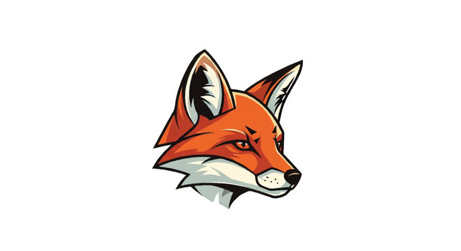 Fox logo on white background. Fox logo design. Fox logo illustration.