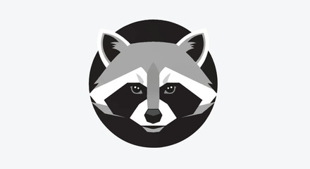 Fototapeta premium Raccoon logo on white background. Raccoon head logo design. Raccoon logo illustration.