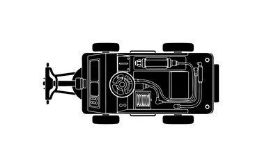 Obraz premium Modern racing car top view with sleek design
