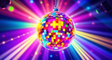 Obraz premium Colorful Disco Ball with Dynamic Lights