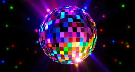 Fototapeta premium Vibrant Disco Ball with Sparkling Lights