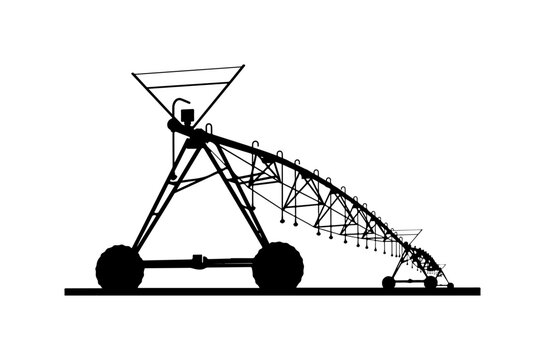 Vector illustration of a center pivot irrigation system