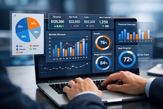 AI Powered Financial Analytics Dashboard with Revenue Growth and Business Intelligence Insights