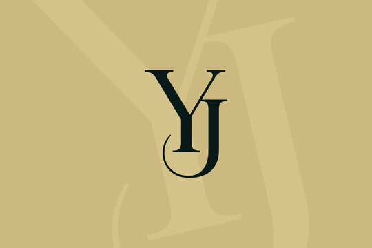 YJ or JY letter logo icon design. Classic style luxury initials monogram.