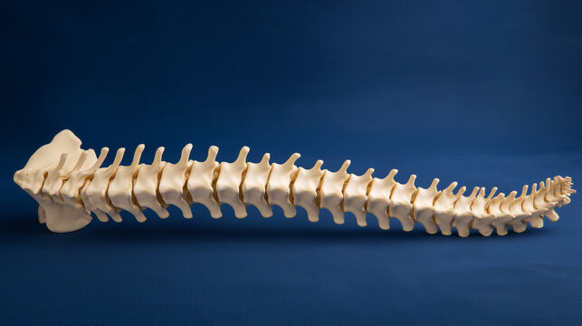 Imagem anat&ocirc;mica da coluna humana destaca medicina, fisioterapia e estrutura do sistema musculoesquel&eacute;tico.