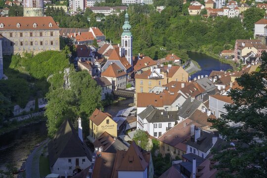 View of the old town, Česk&yacute; Krumlov, Jihočesk&yacute; kraj, Czech Republic