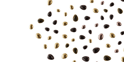 Artistic composition of elegant floating ornaments against a clean white backdrop. Perfect for modern design, luxury the