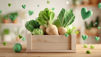 Harvest of Goodness: Fresh Produce & Green Hearts