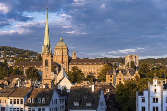 Evening atmosphere, ETH Zurich, Old Town of Zurich, Switzerland