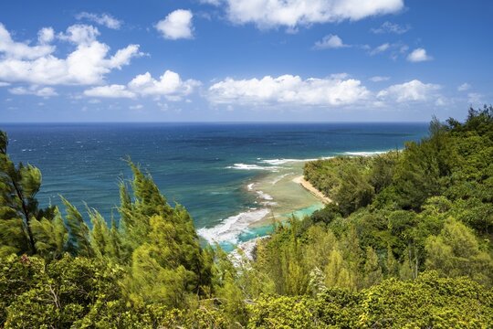 Kee Beach, Haena State Park, Kalalau Trail, Kauai, Hawaii, USA