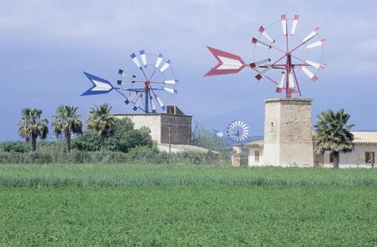 Wind turbines, Majorca, Spain